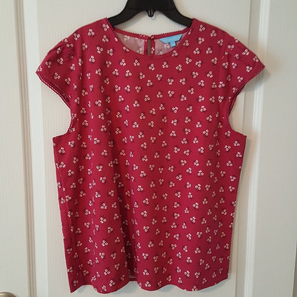 Draper James Floral Print Flutter Sleeve Top